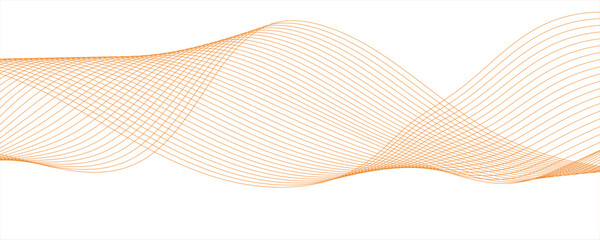 Abstract white  and orange blend wave lines and technology background digital technology isolated geometric futuristic wave dynamic thin line, music dynamic gradient thin digital line. 