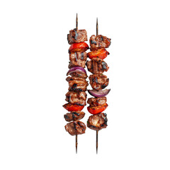 Two Kebab grilled meat on skewers png