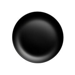 A black plate isolated on transparent background