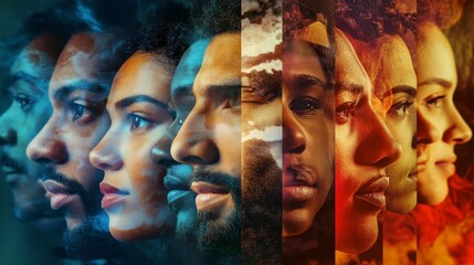 Obraz premium Diverse Faces in Colorful Portraits