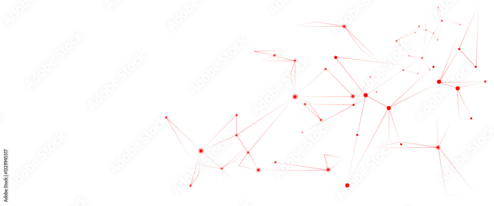 Poster Vector Connect link background. global network technology concept. Digital technology futuristic internet network speed connection red background.