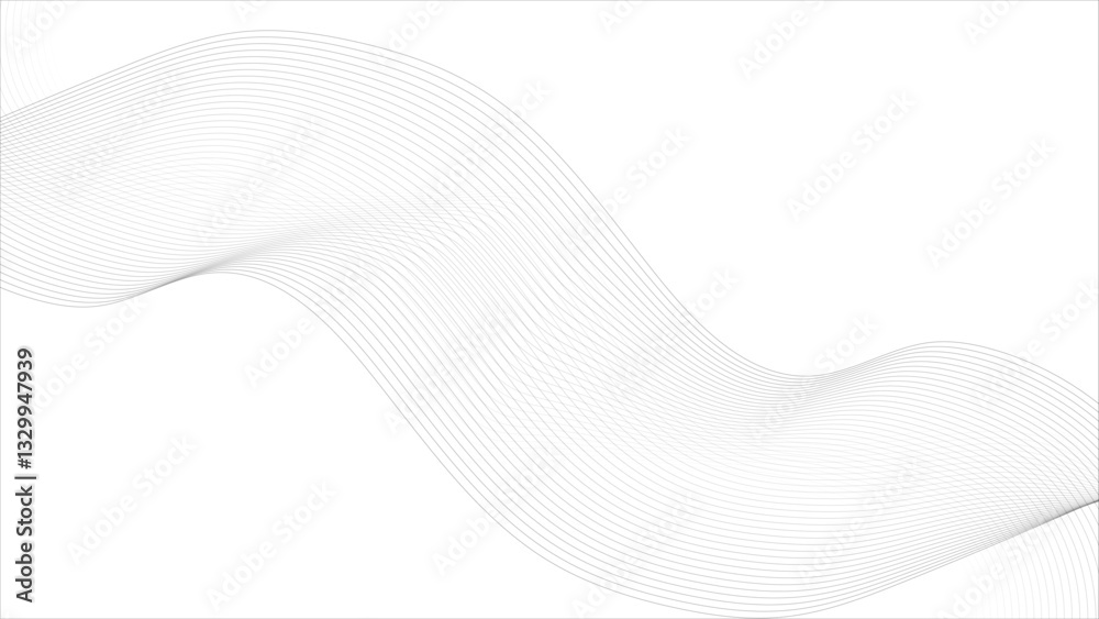 Wall mural abstract white blend digital technology flowing wave lines background. modern glowing moving lines d
