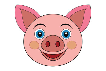 Cute animal Vector art in Illustration on a White Background