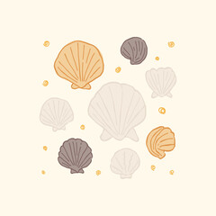 Abstract childlike summer vibe posters template. Modern trendy minimal style. Hand drawn Rounded design for wallpaper, wall decor, print, postcard, cover, template, banner.