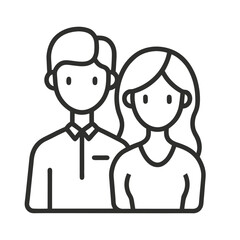 Husband and wife line art 