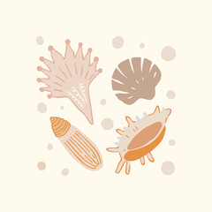 Abstract childlike summer vibe posters template. Modern trendy minimal style. Hand drawn Rounded design for wallpaper, wall decor, print, postcard, cover, template, banner.