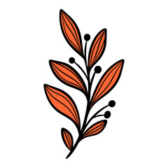 Line Art Leaves Design Illustration