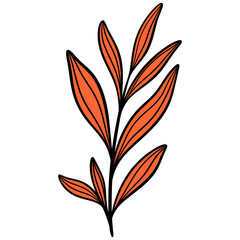 Line Art Leaves Design Illustration