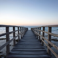 Obraz premium wooden pier at sunset