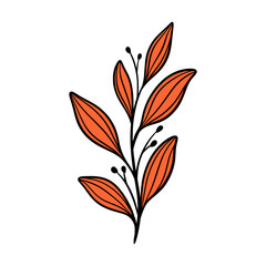 Line Art Leaves Design Illustration