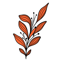 Line Art Leaves Design Illustration