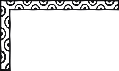 L-shaped border with semicircles inside a line. Vector illustration made with lines and semicircles creating an L-shaped border