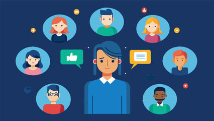 A virtual support network where individuals can anonymously vent their frustrations and receive advice from others who have been in similar situations.. Vector illustration