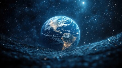 Earthrise: A Celestial View of Our Planet from Lunar Surface