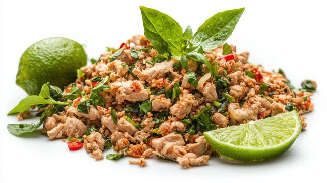 larb gai with minced chicken