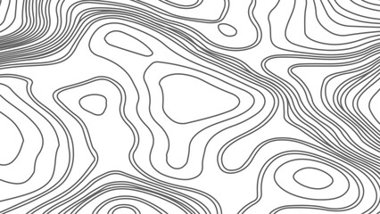 abstract wavy background. topographic contour background. The concept of a conditional geography scheme and the terrain path. Black on white background. Vector illustration.
