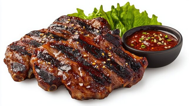 thai grilled pork neck kor mo