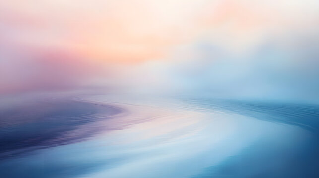 Serene Abstract Landscape Pastel Hues of Sky and Water
