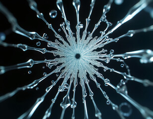 Glass Shatter effects - virus on black background