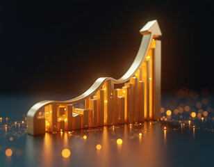 business graph with rising arrow