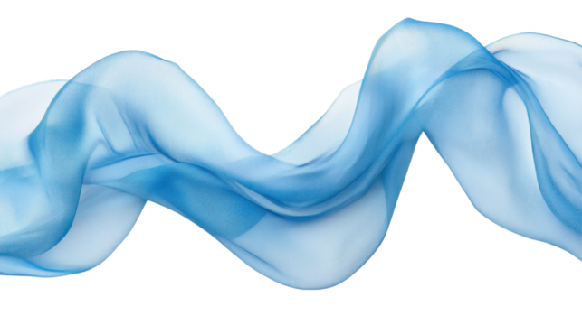 A blue fabric with a wave pattern