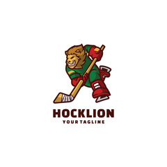 Lion Hockey Mascot Logo