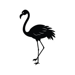 flamingo standing on one leg silhouette