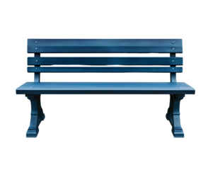Removed BREAK park bench, isolated on a transparent background, cutout in PNG format with a white border and no shadows