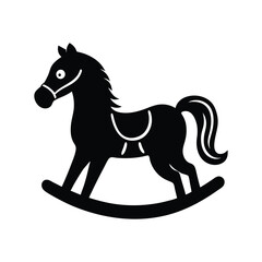 rocking horse of a silhouette art