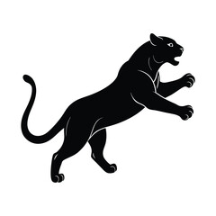 jumping black panther silhouette art