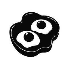 fried eggs of a silhouette art