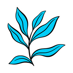 Line Art Leaves Design Illustration