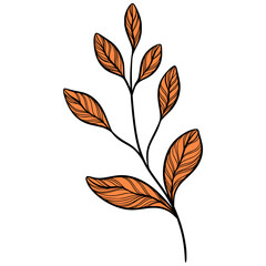 Line Art Leaves Design Illustration