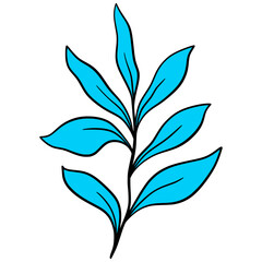 Line Art Leaves Design Illustration