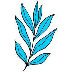 Line Art Leaves Design Illustration