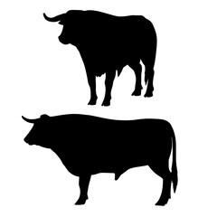 Bull Silhouette Vector Set