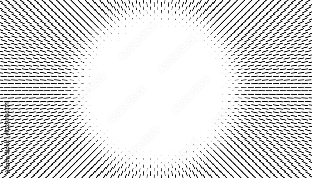 Poster black and white abstract lines pattern for frame with circular effect. vector format illustration.