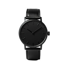 black wristwatch isolated on white