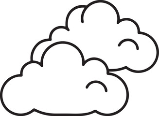 Fototapeta premium cloud line art, black outline, vector and illustration, coloring book page line art drawing