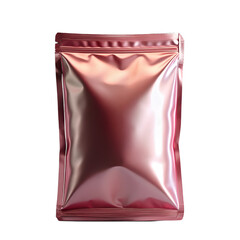 Pink foil pouch package isolated on transparent background
