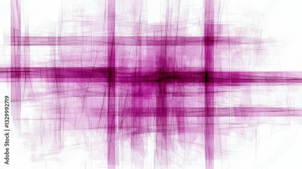 Fototapete purple and white abstract painting with a lot of lines and shapes. the painting is very colorful and