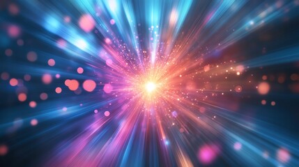 Fototapeta premium Vibrant explosion of color and light effects.