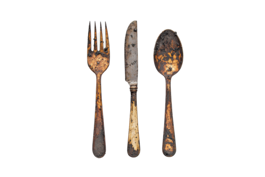 two forks and a fork Cutout and isolated and transparent background image