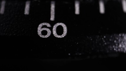 Angular scale on a precision device close-up