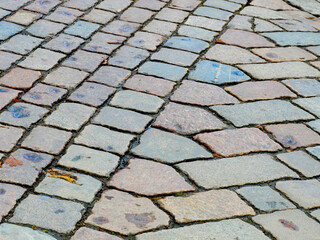 Transition of different paving patterns