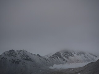 Snow and clouds erase all colors
