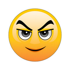 Fototapeta premium Sly face emoji with smirk