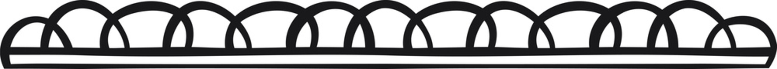 Linear border with interlaced curved lines. Vector illustration made with lines creating a horizontal border