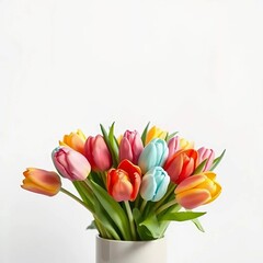 bouquet of colorful tulips