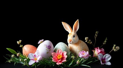 a postcard with an Easter bunny and a place for the text